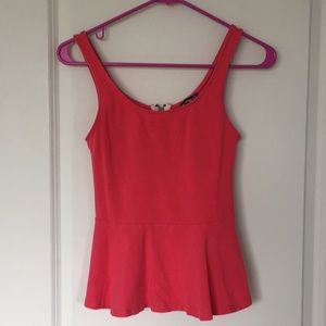 Pink peplum tank